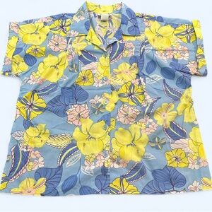 Vintage Blair Women’s Size Medium Floral Hawaiian Print Button Down Top